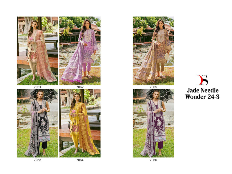 Deepsy Suits Jade Needle Wonder 24 Vol 3 Cotton Print Embroidery Fancy Salwar Kameez