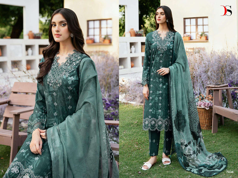 Deepsy Suits Ramsha Rungrez Luxury Lawn 24 Vol 3 Cotton Semi Stitched Casual Wear Kurti Set