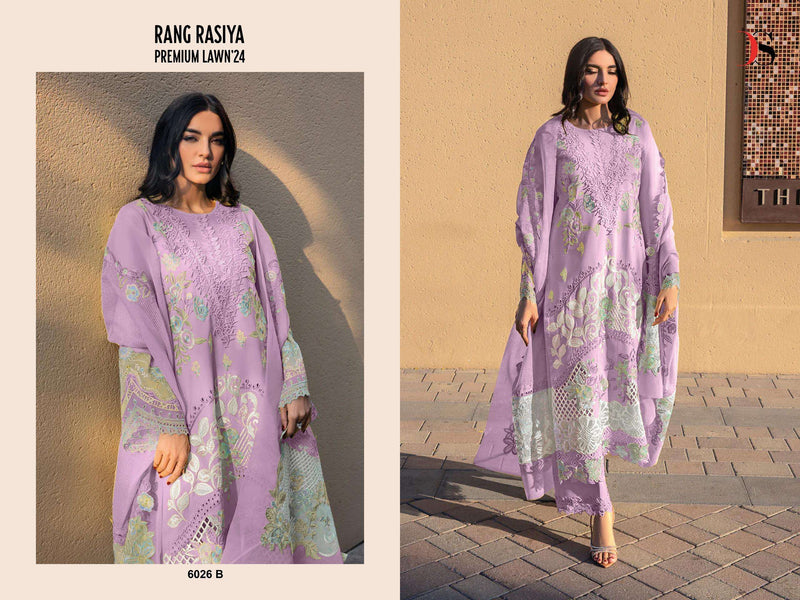 Deepsy Suits Rangrasiya Premium Lawn 24 D No 6026 Cotton With Heavy Embroidery Salwar Suit
