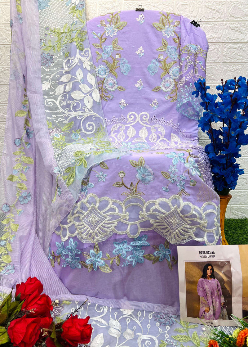 Deepsy Suits Rangrasiya Premium Lawn 24 D No 6026 Cotton With Heavy Embroidery Salwar Suit
