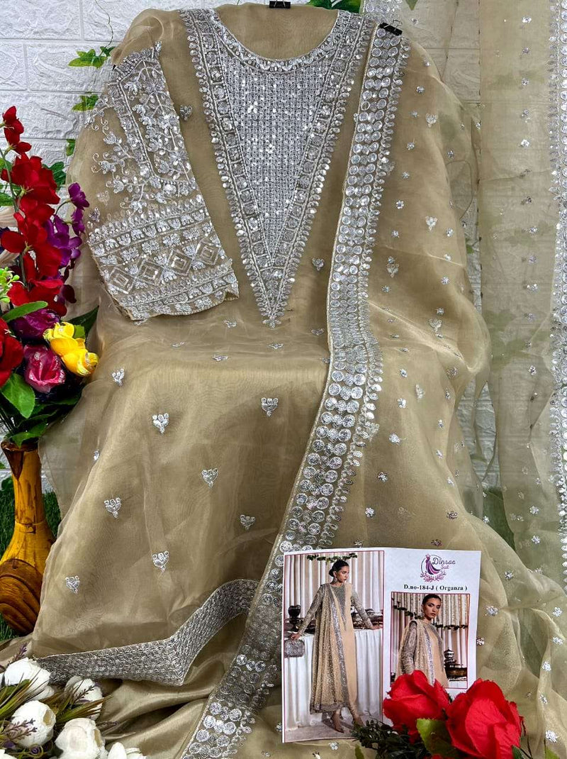 Dinsaa 184 Ijkl Designer Organza Embroidered Pakistani Salwar Kameez