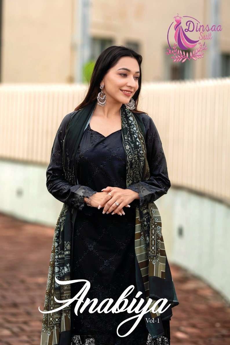 Dinsaa Suit Anabiya Vol 1 297 298 299 Cambric Embroidery Suit