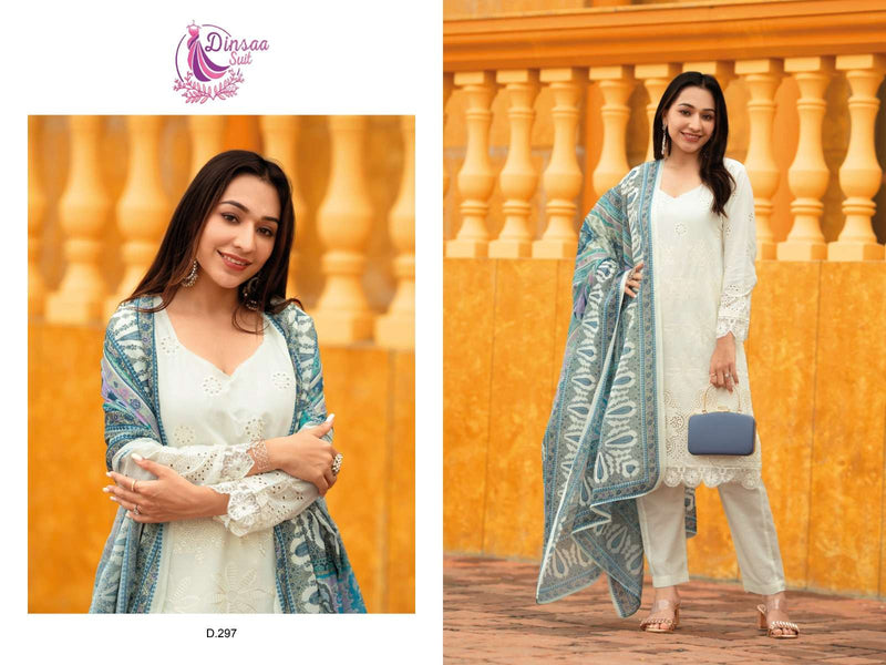 Dinsaa Suit Anabiya Vol 1 297 298 299 Cambric Embroidery Suit
