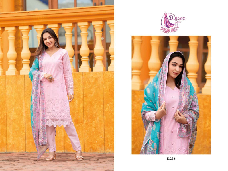 Dinsaa Suit Anabiya Vol 1 297 298 299 Cambric Embroidery Suit