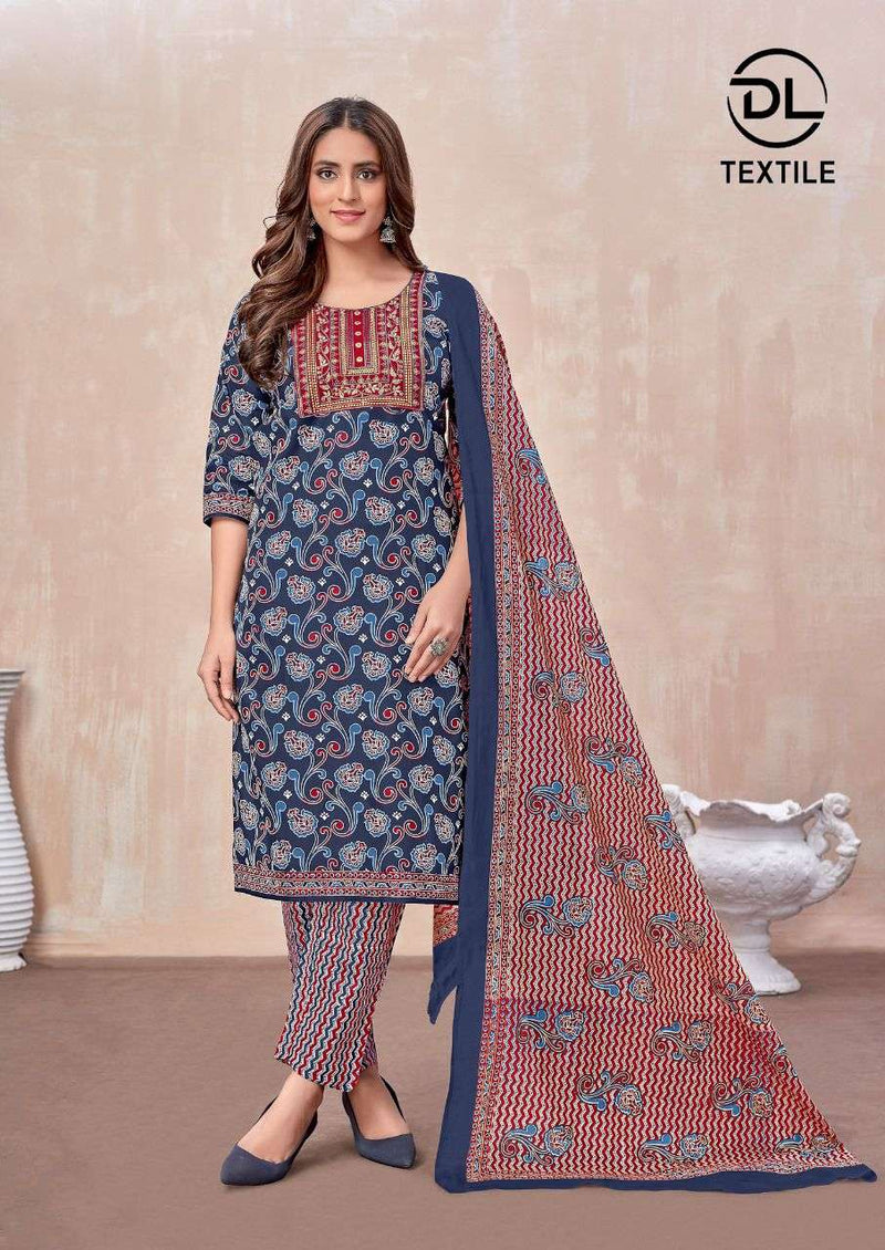 Dl Textiles Top Secret Vol 2 Cotton With Neck Work And Pocket Readymade Salwar Suit