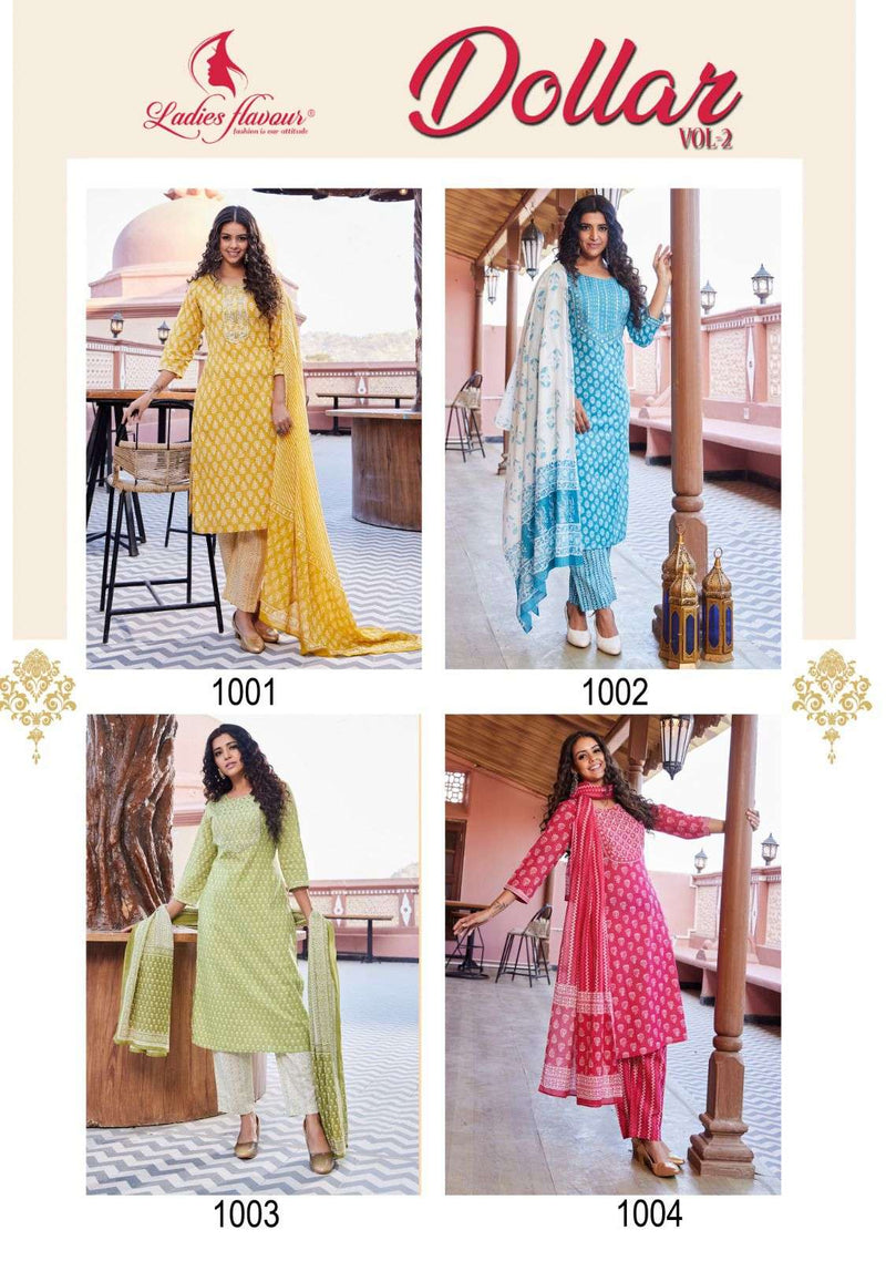 Dollar Vol 2 By Ladies Flavour Cotton Summer Wear Readymade Kurti With Bottom & Dupatta