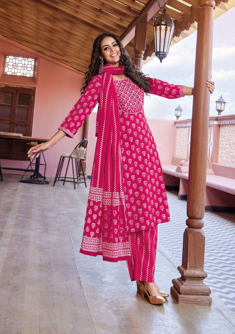 Dollar Vol 2 By Ladies Flavour Cotton Summer Wear Readymade Kurti With Bottom & Dupatta
