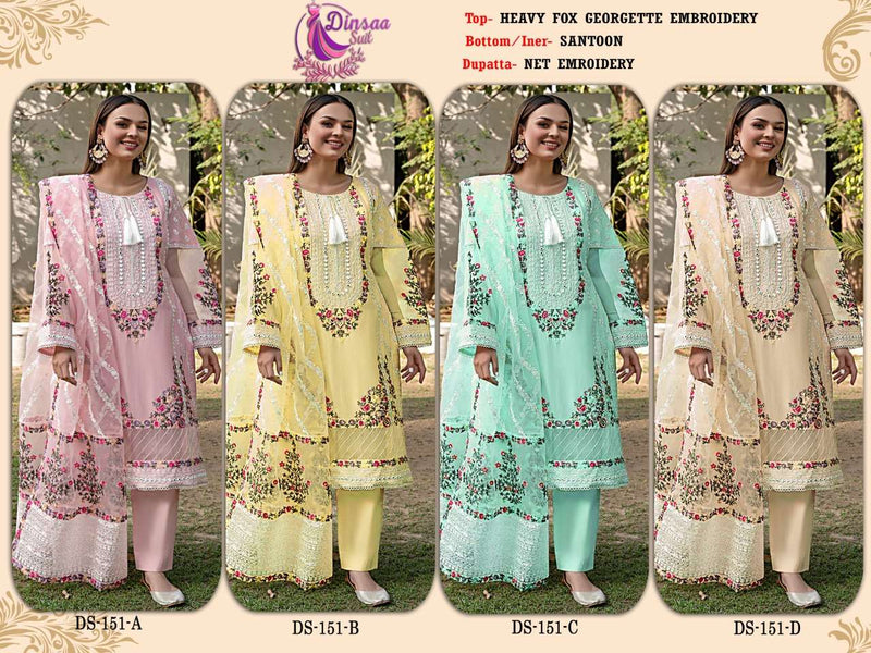 Ds 151 By Dinsaa Suit Georgette Pakistani Dresses Supplier