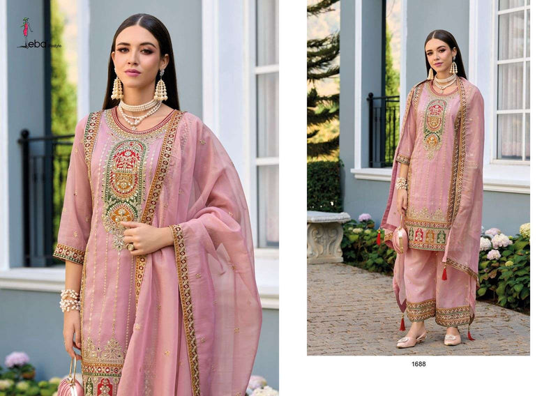 Eba Lifestyle Mayram Organza Embroidery Work Designer Party Wear Suit Collection