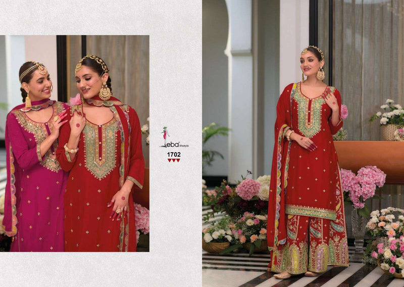 Eba Lifestyle Safroon Karwa Special Chinon Emboidery Work Suit