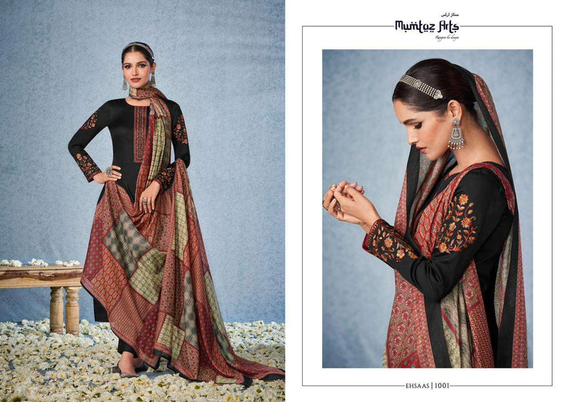 Mumtaz Arts Ehsaas Pure Jam Satin With Embroidery Work Pakistani Suit