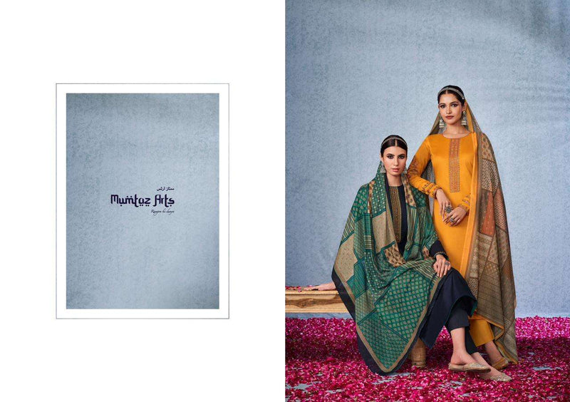 Mumtaz Arts Ehsaas Pure Jam Satin With Embroidery Work Pakistani Suit