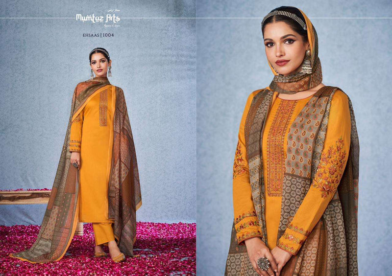 Mumtaz Arts Ehsaas Pure Jam Satin With Embroidery Work Pakistani Suit
