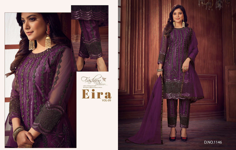 EIRA Vol 9 1144-1147 Heavy Net Embroidery Work Salwar Kameez