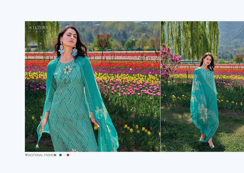 Kilory Trendz Elnaz Vol 2 Lawn With Fancy Embroidery Work Unstitched Salwar Suit