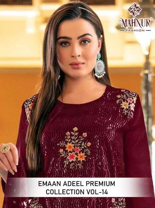 Mahnur Fashion Emaan Adeel Premium Collection Vol 4 Heavy Georgette Embroidery Pakistani Suits