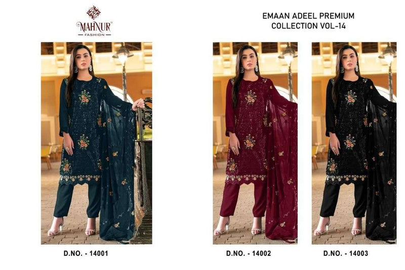 Mahnur Fashion Emaan Adeel Premium Collection Vol 4 Heavy Georgette Embroidery Pakistani Suits