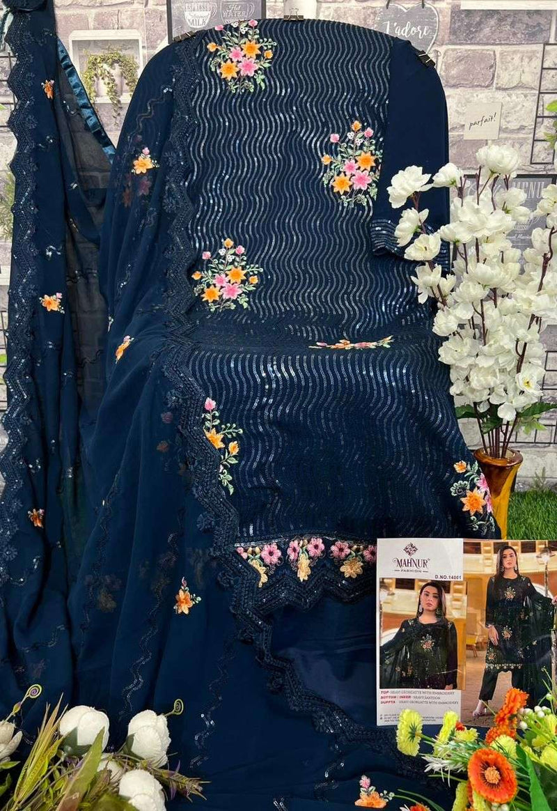 Mahnur Fashion Emaan Adeel Premium Collection Vol 4 Heavy Georgette Embroidery Pakistani Suits