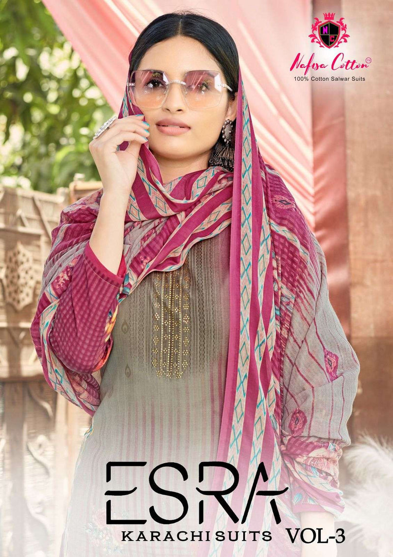 Esra Karachi Suits Vol 3 By Nafisa Cotton Digital Print Adorable Salwar Kameez