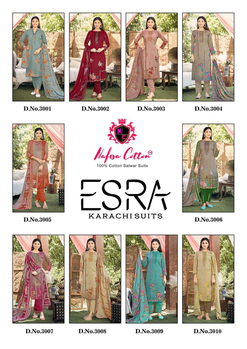 Esra Karachi Suits Vol 3 By Nafisa Cotton Digital Print Adorable Salwar Kameez