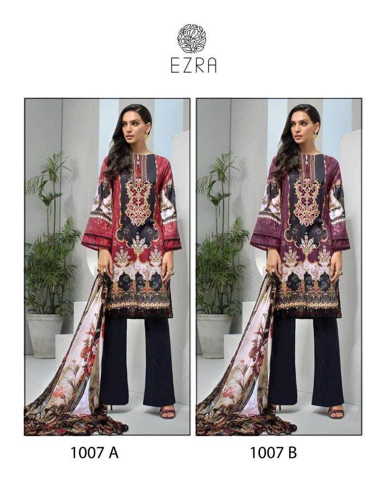 Ezra Hit Design 1007 Cotton Heavy Embroidery Fancy Suit