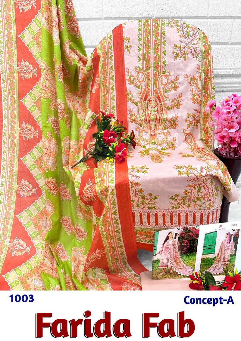 Farida Fab Concept A Cotton Unstitched Daily Wear Salwar Suit