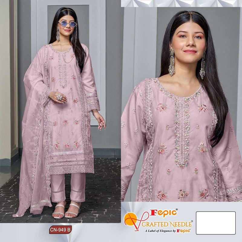 Fepic Crafted Needle Cn 949 Organza Embroidered Designer Pret Kurti Collection
