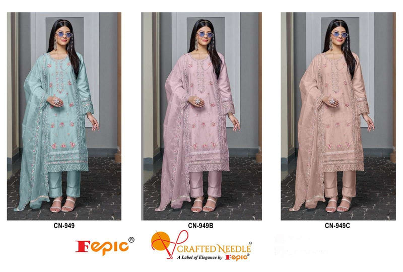 Fepic Crafted Needle Cn 949 Organza Embroidered Designer Pret Kurti Collection