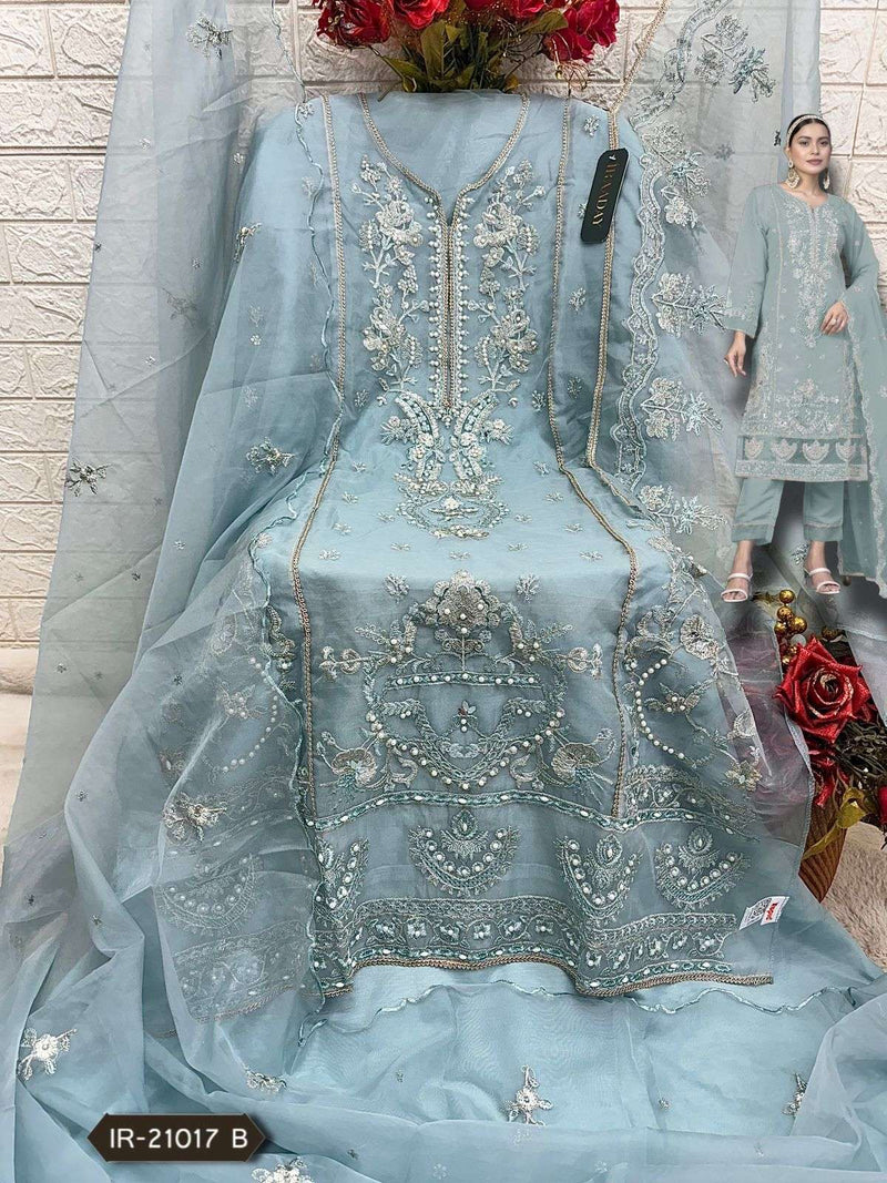 Fepic Iraaday Ir 21017 Organza Embroidered Designer Pakistani Suit