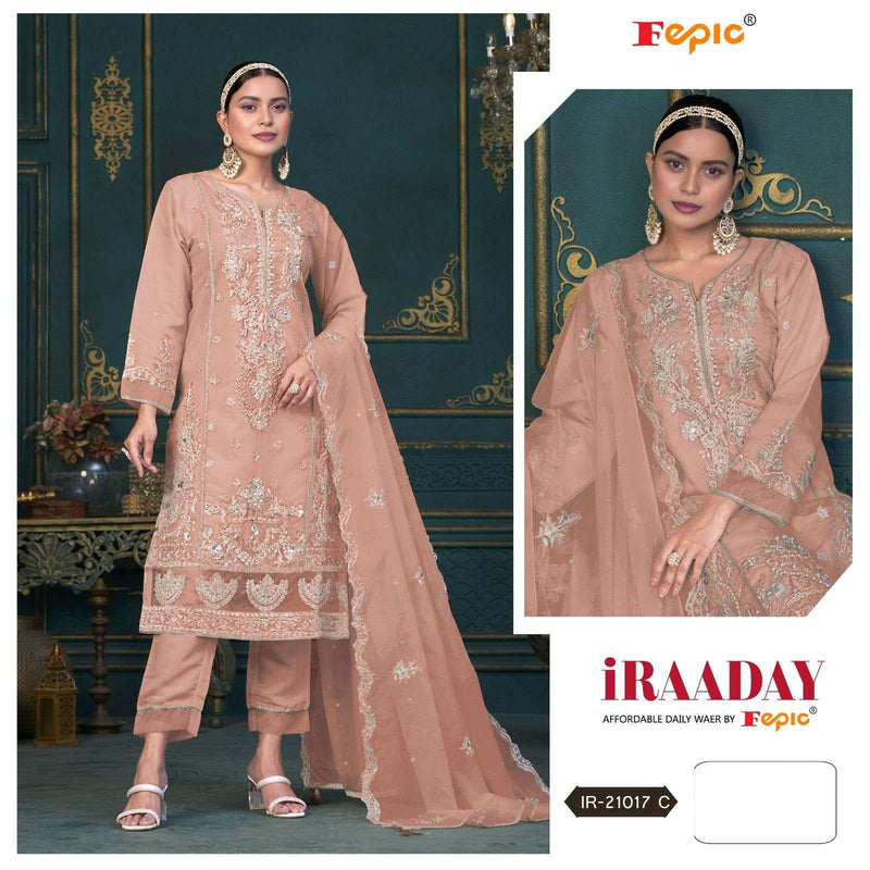 Fepic Iraaday Ir 21017 Organza Embroidered Designer Pakistani Suit