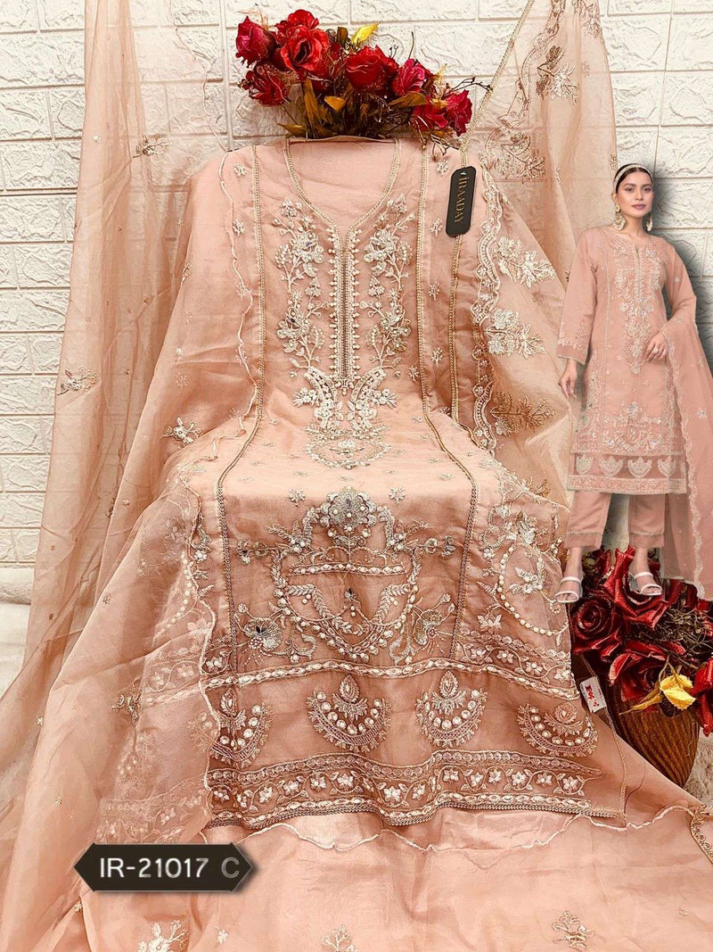 Fepic Iraaday Ir 21017 Organza Embroidered Designer Pakistani Suit