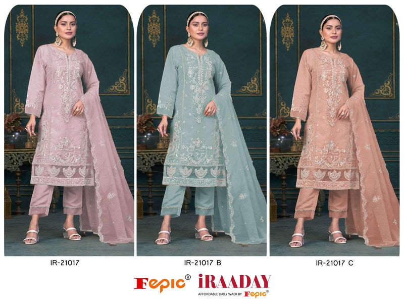 Fepic Iraaday Ir 21017 Organza Embroidered Designer Pakistani Suit