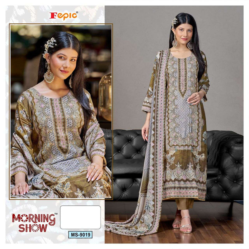 Fepic Morning Show Ms 9019 Viscose Muslin Digital Printed Pret Kurti Set