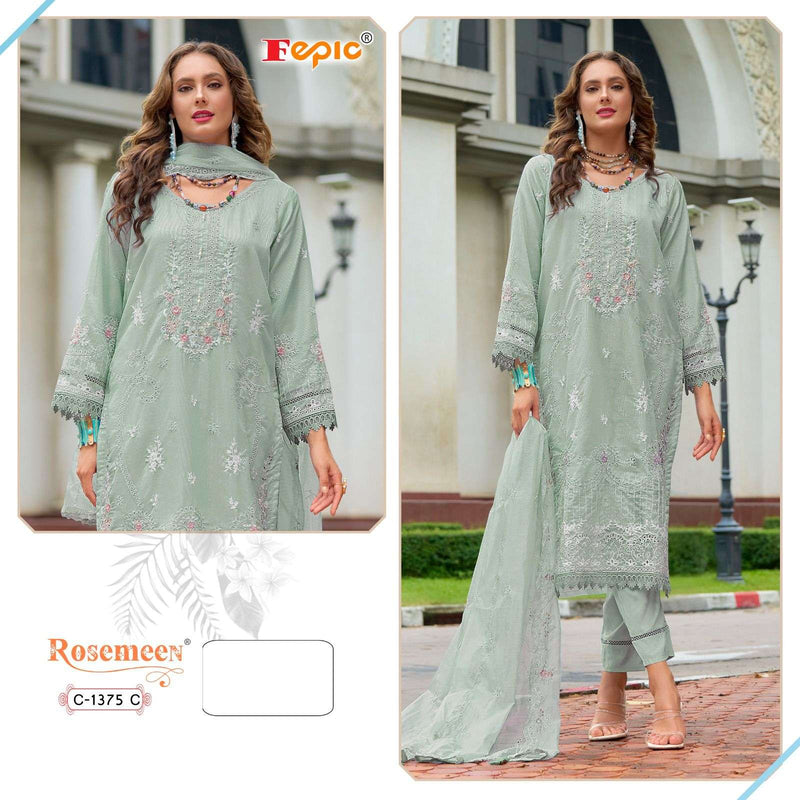 Fepic C 1375 Organza Embroidered Party Wear Suit