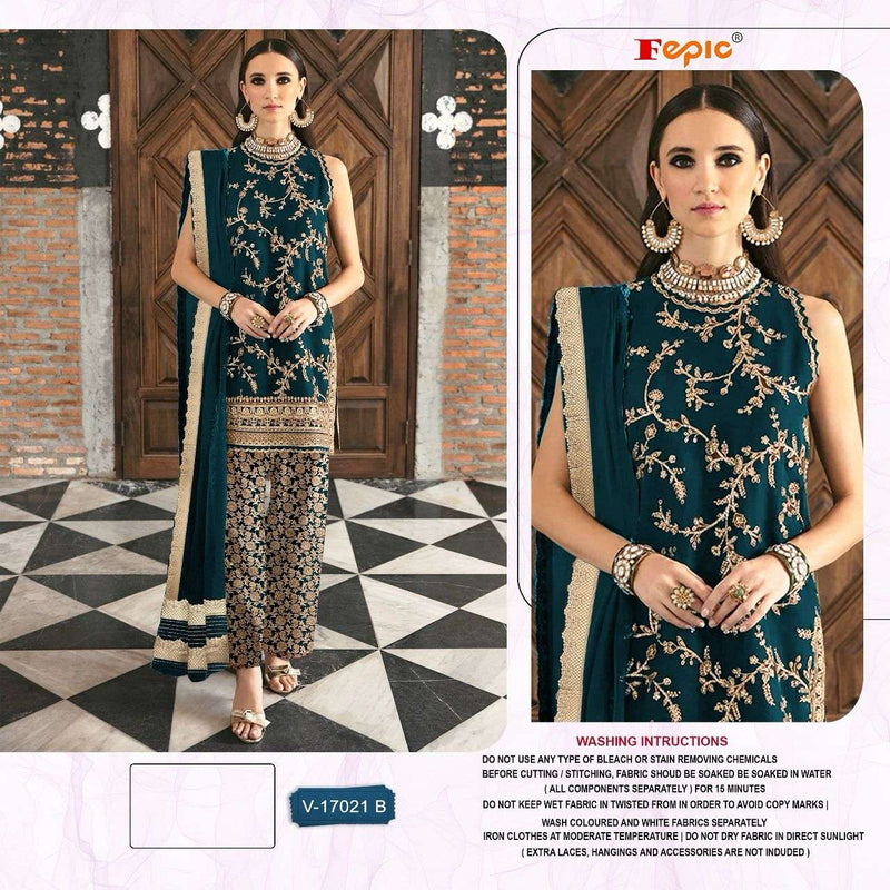 Fepic Rosemeen V 17021 Pure Velvet Embroidered Party Wear Suit