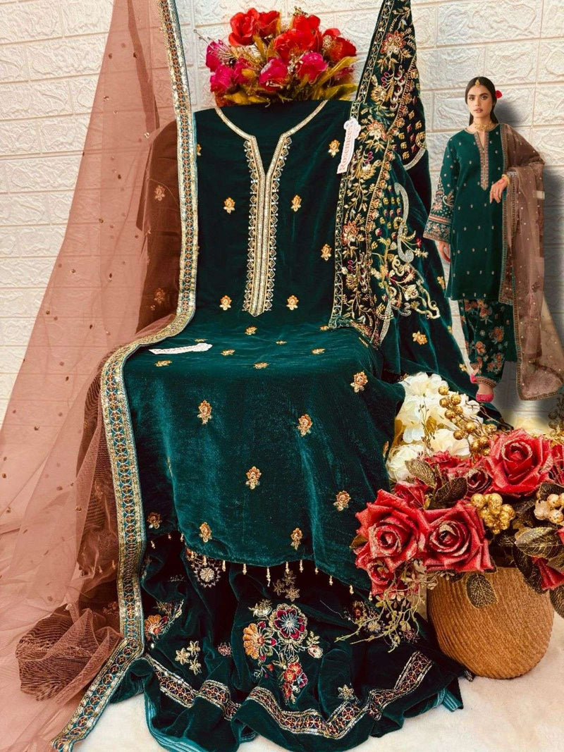 Fepic Rosemeen V 17026 Velvet Embroidered Party Wear Suit