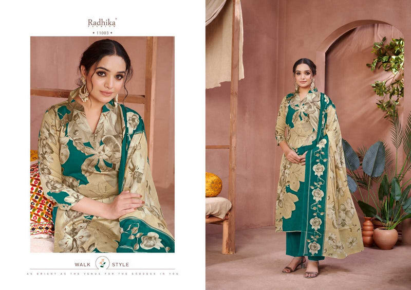 Radhika Creation Floral Zam Cotton Designer Print Fancy Hand Work Salwar Suit