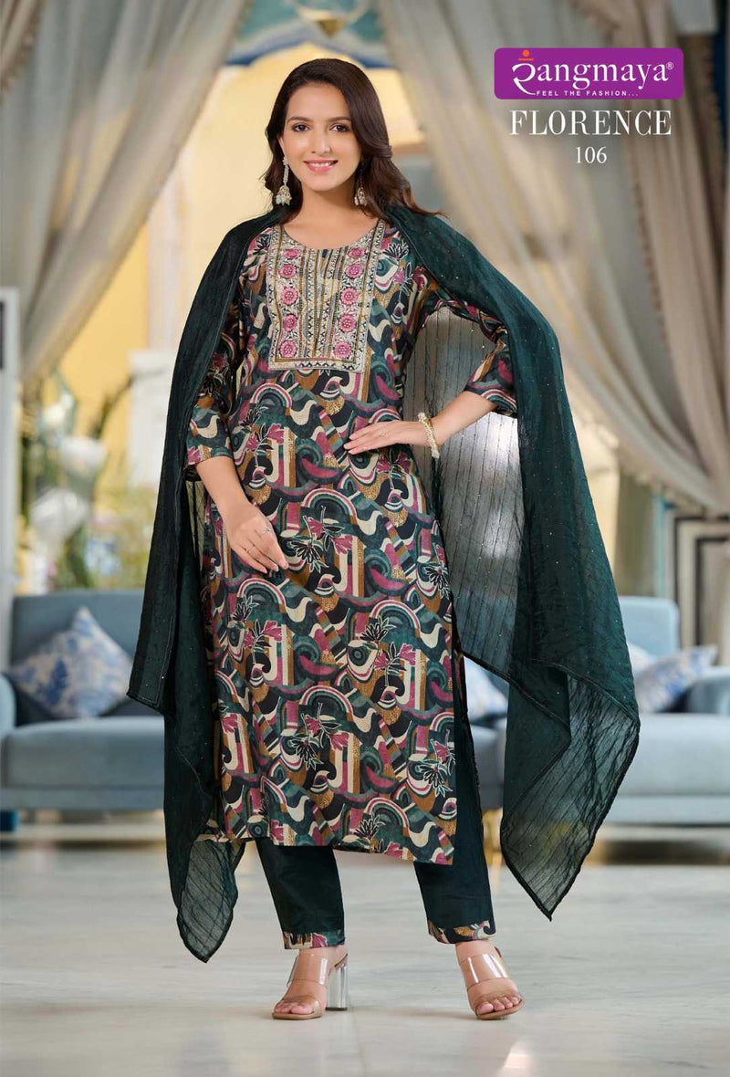 Rangmaya Fashion Florence Modal Silk Casual Wear Kurti Pant Dupatta Set
