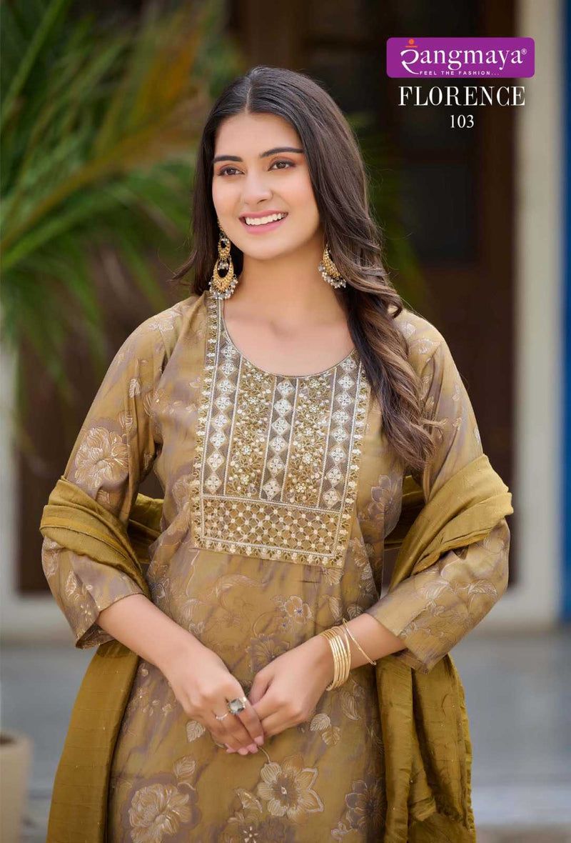 Rangmaya Fashion Florence Modal Silk Casual Wear Kurti Pant Dupatta Set