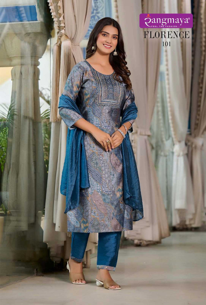 Rangmaya Fashion Florence Modal Silk Casual Wear Kurti Pant Dupatta Set