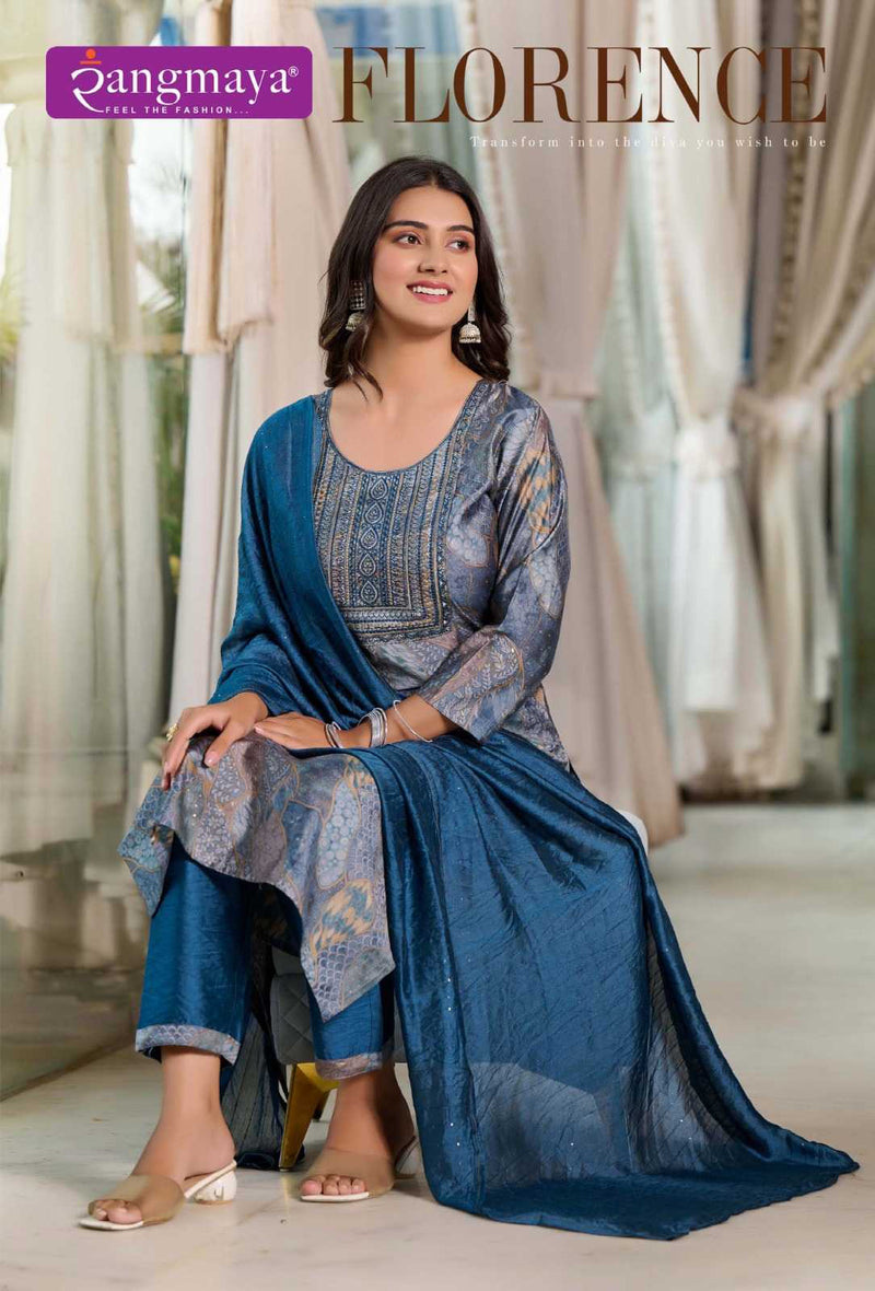 Rangmaya Fashion Florence Modal Silk Casual Wear Kurti Pant Dupatta Set