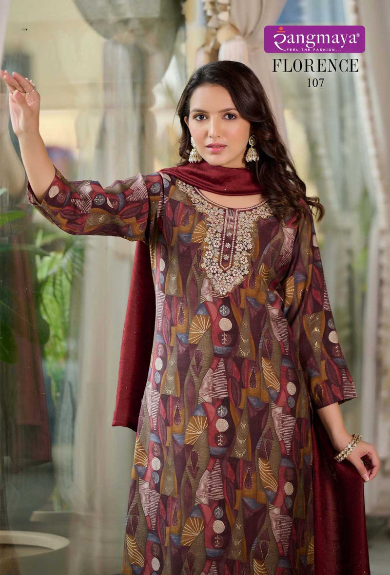Rangmaya Fashion Florence Modal Silk Casual Wear Kurti Pant Dupatta Set