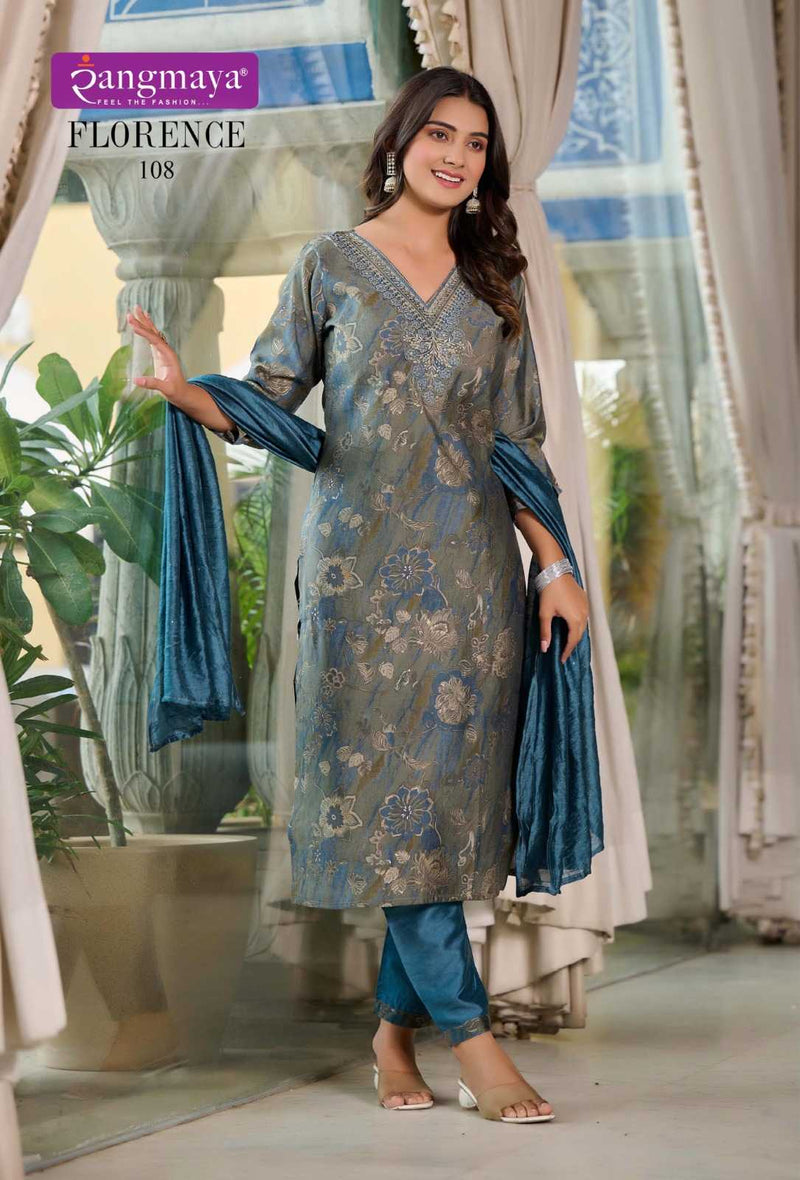 Rangmaya Fashion Florence Modal Silk Casual Wear Kurti Pant Dupatta Set