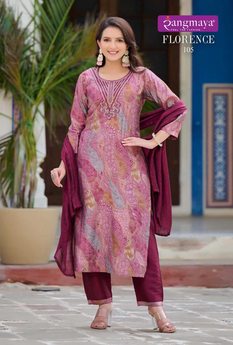 Rangmaya Fashion Florence Modal Silk Casual Wear Kurti Pant Dupatta Set