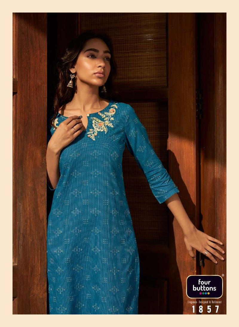 Four Buttons Basil Vol 4 Pure Cotton Fancy Kurti