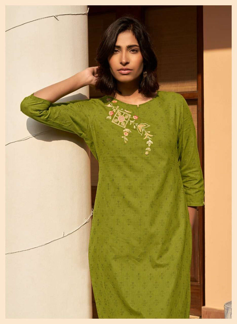 Four Buttons Basil Vol 4 Pure Cotton Fancy Kurti