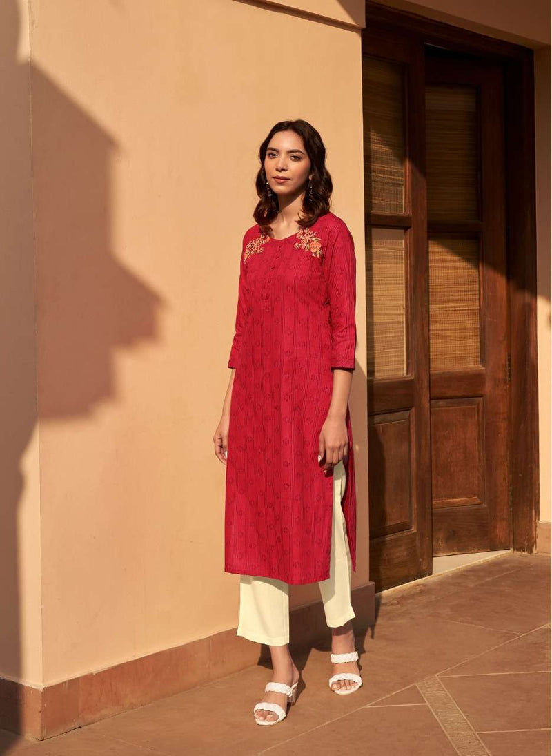 Four Buttons Basil Vol 4 Pure Cotton Fancy Kurti