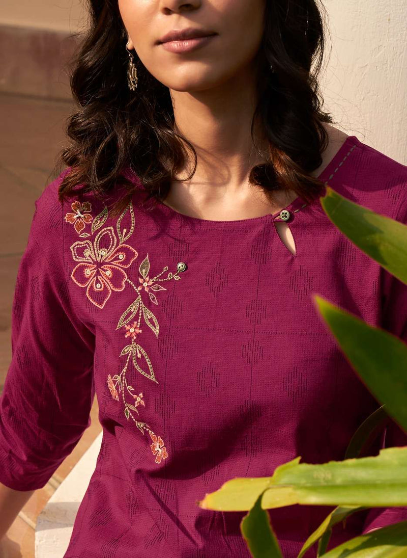Four Buttons Basil Vol 4 Pure Cotton Fancy Kurti