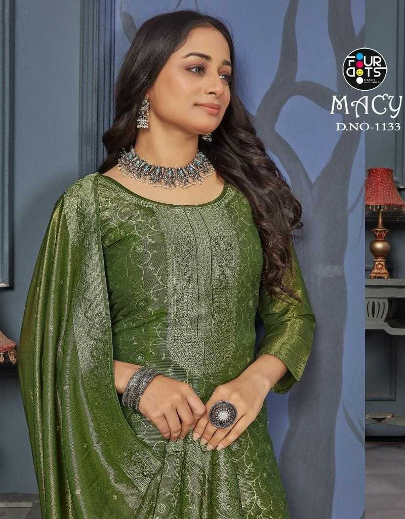 Fourdots Macy Simar Silk Jequard Heavy Designer Unstiched Salwar Suit