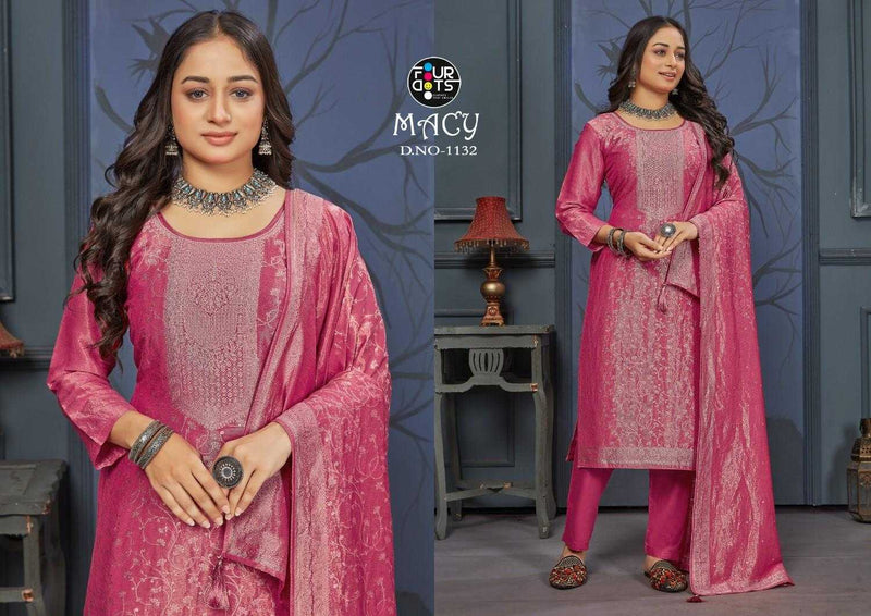Fourdots Macy Simar Silk Jequard Heavy Designer Unstiched Salwar Suit